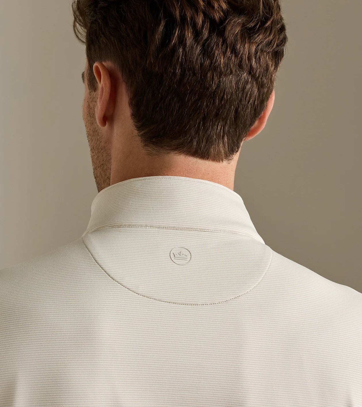 Perth Sugar Stripe Performance Quarter-Zip in Stone - Alternate Image 3
