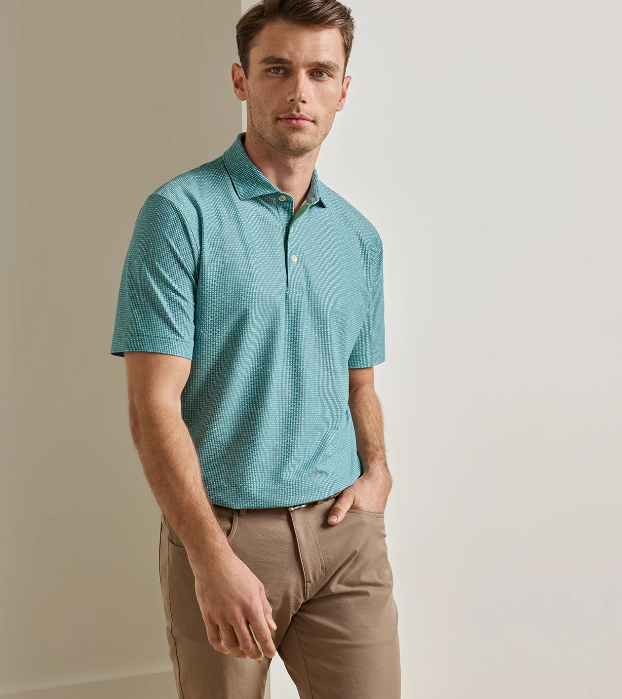 Dirty Martini Performance Mesh Polo in FRESH MINT - Alternate Image 1