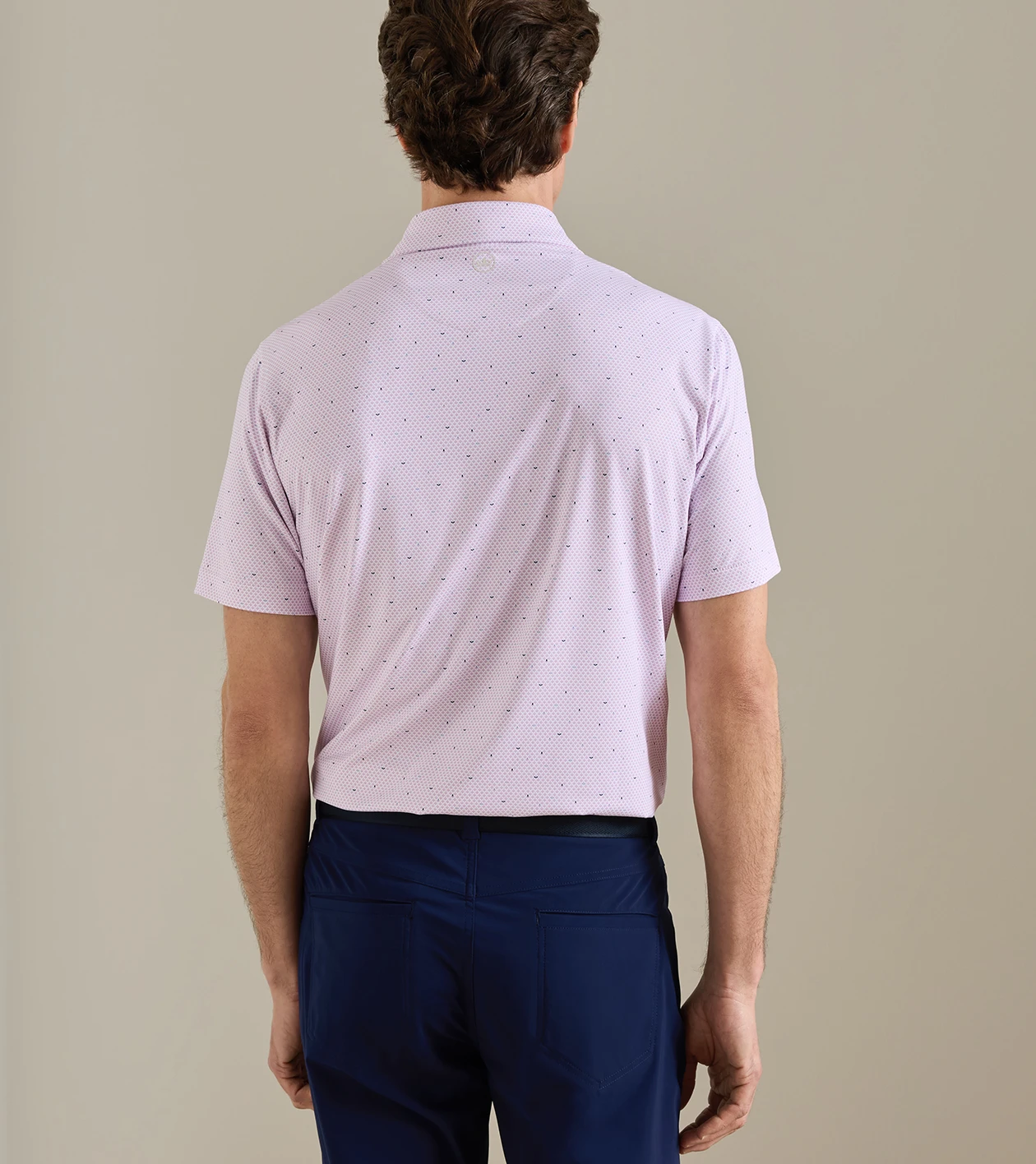 Endives Performance Jersey Polo in WHITE / SOFT ORCHID - Alternate Image 2