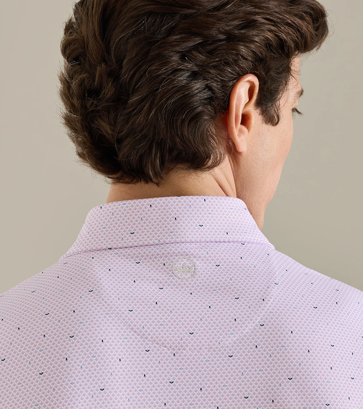 Endives Performance Jersey Polo in WHITE / SOFT ORCHID - Alternate Image 3