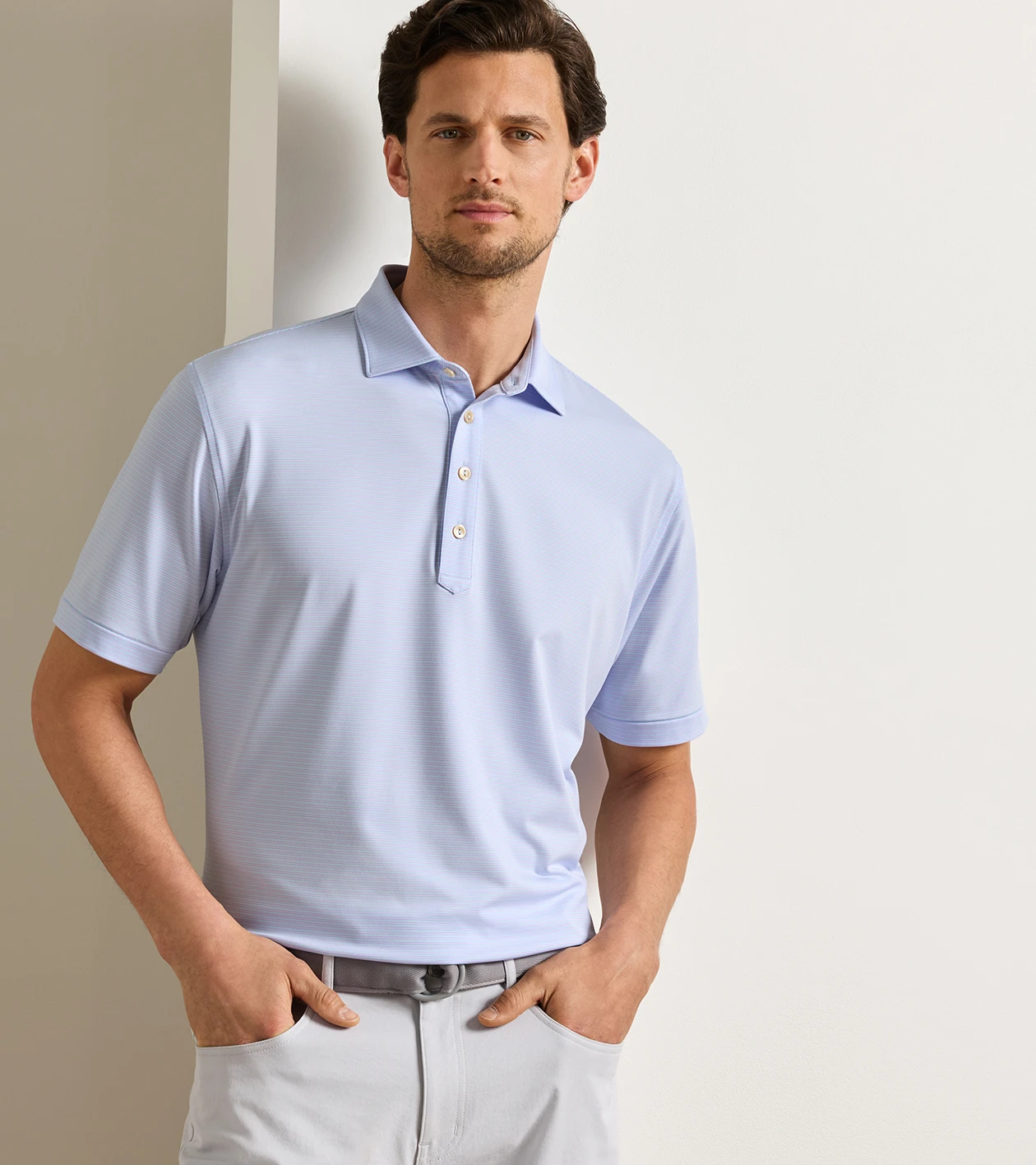 Wynn Performance Jersey Polo in PALE BLUE - Alternate Image 1