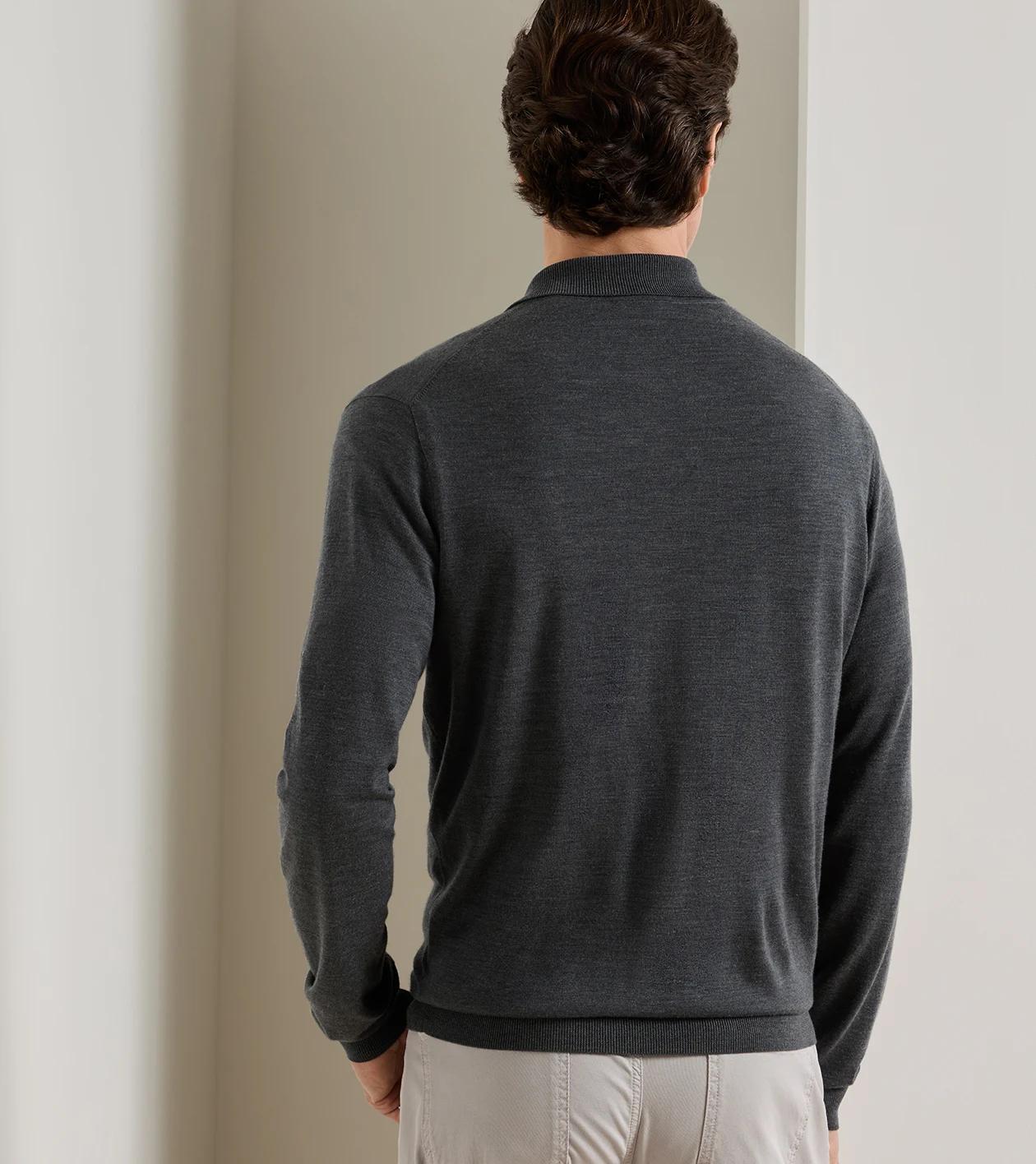 Southport Full Button Sweater in Charcoal - Alternate Image 2