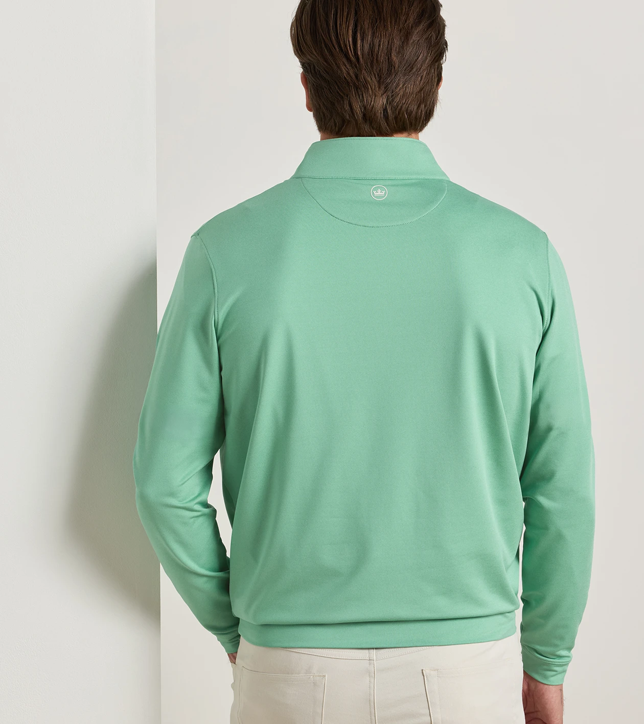 Perth M&eacute;lange Performance Quarter-Zip in FRESH MINT - Alternate Image 2