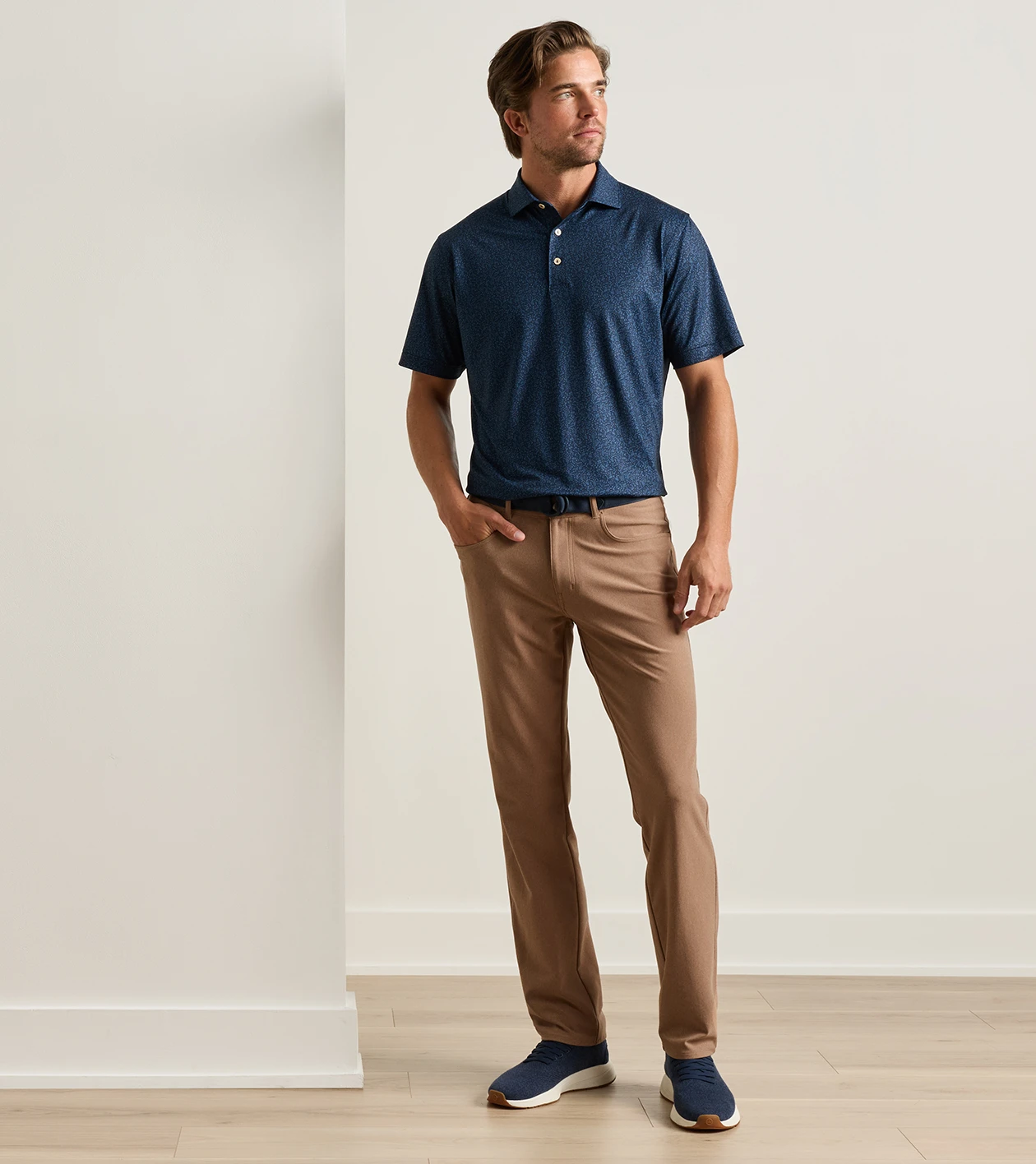 Brevard Performance Flannel Five-Pocket Pant in Dark Amber - Alternate Image 1