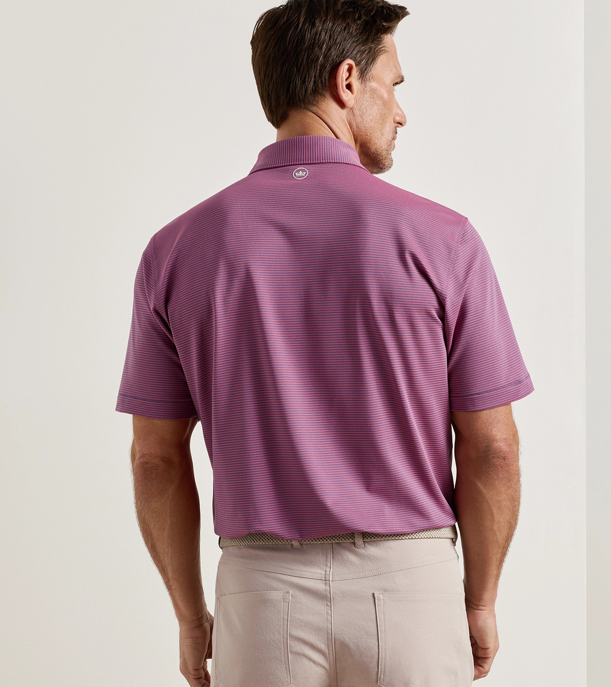 Candor Performance Mesh Polo in BAIL BLUE / RED CORAL - Alternate Image 2