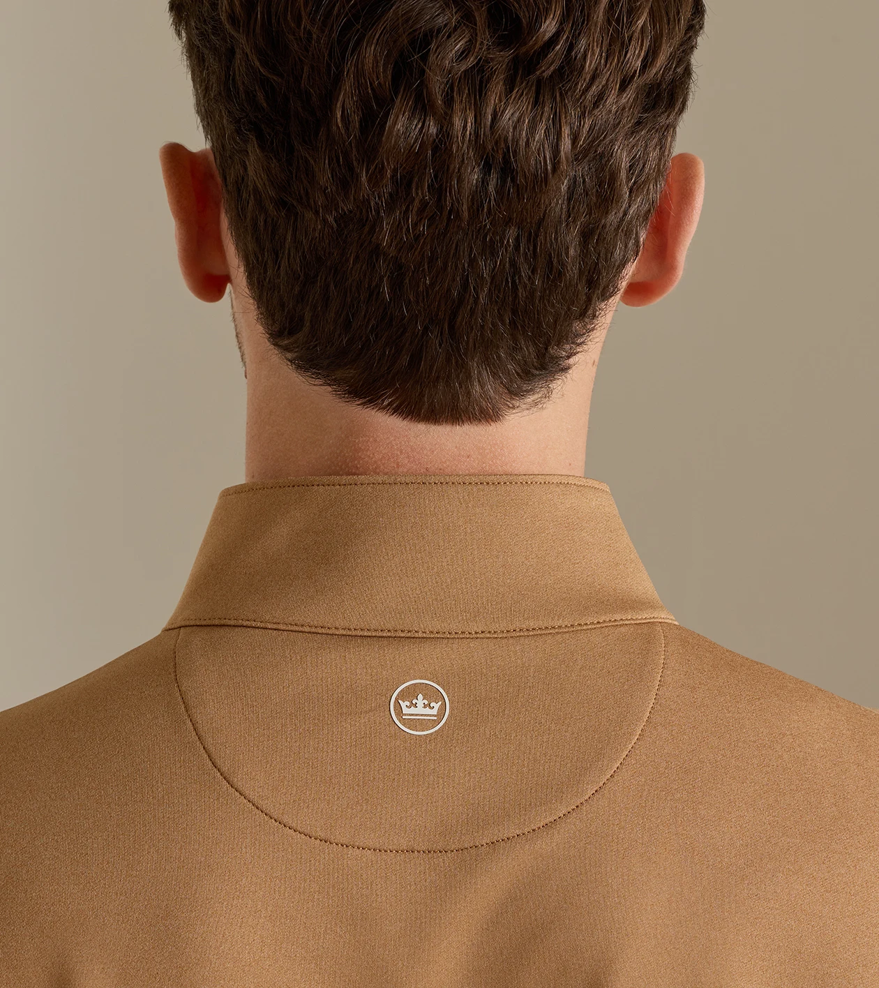 Perth M&eacute;lange Performance Quarter-Zip in Dark Amber - Alternate Image 3