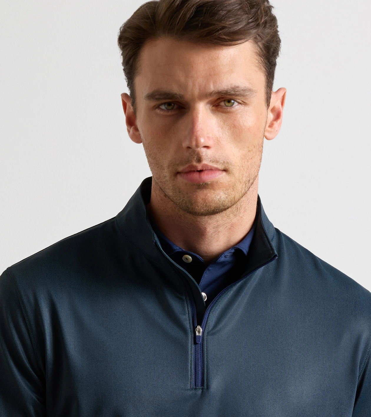 Perth Herringbone Performance Quarter-Zip in PINE BROOK - Alternate Image 4