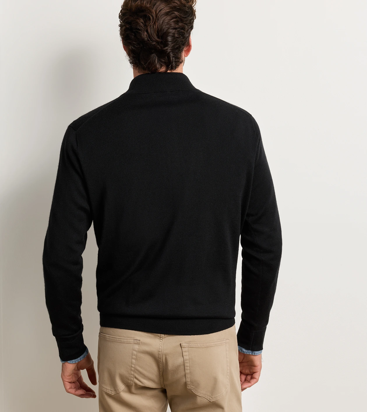 Autumn Crest Suede Trim Quarter-Zip in Black - Alternate Image 2