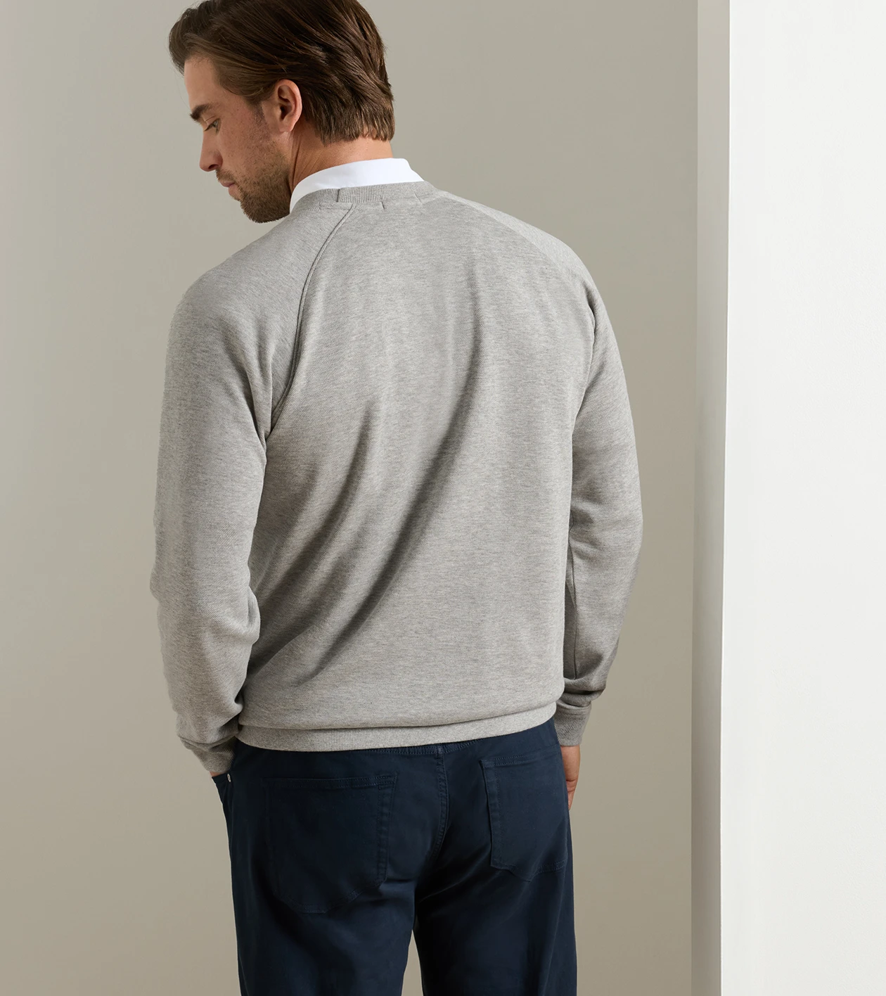 Crown Comfort Knit Crew in Light Grey - Alternate Image 2