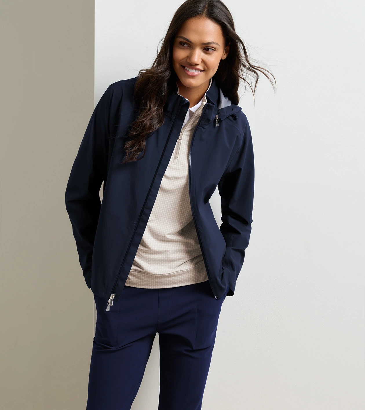 Surrey Waterproof Rain Jacket in Navy - Alternate Image 1