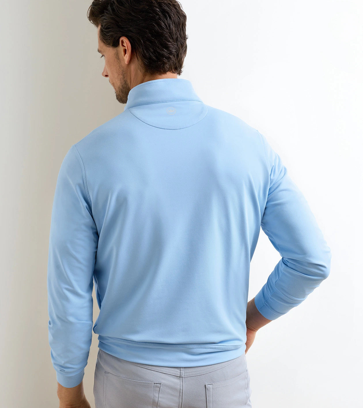 Perth Performance Quarter-Zip in Cottage Blue - Alternate Image 2