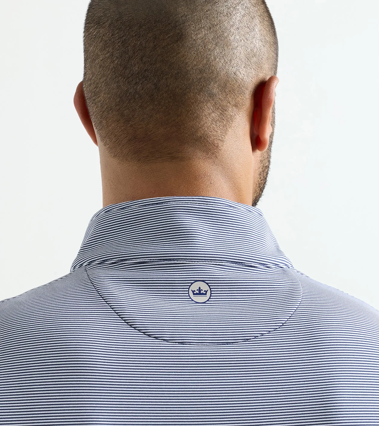 Perth Sugar Stripe Performance Quarter-Zip in Navy/White - Alternate Image 3