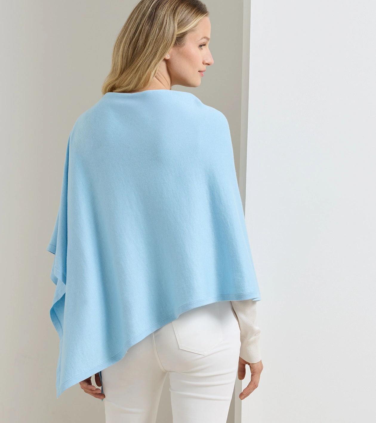 Spring Blend Poncho in Cottage Blue - Alternate Image 2