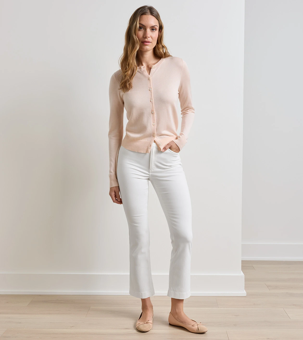 Karlie Kick Flare Pant in White - Alternate Image 1