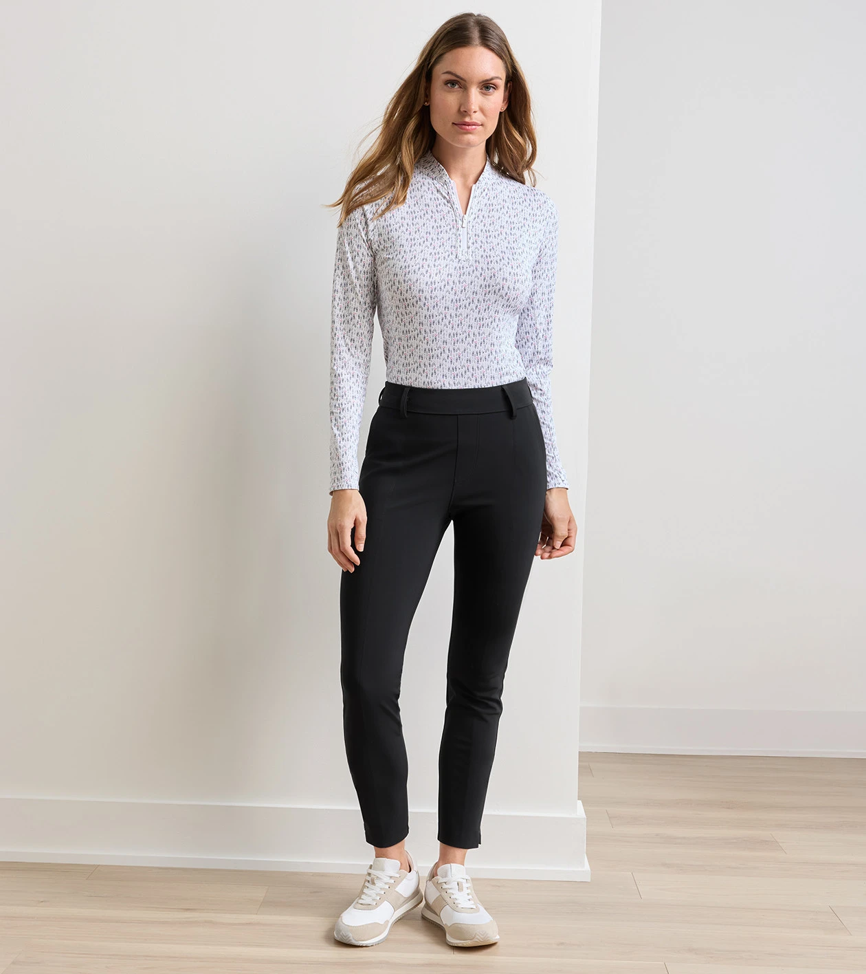 Bingham High Stretch Bonded Ankle Pant in Black - Alternate Image 1