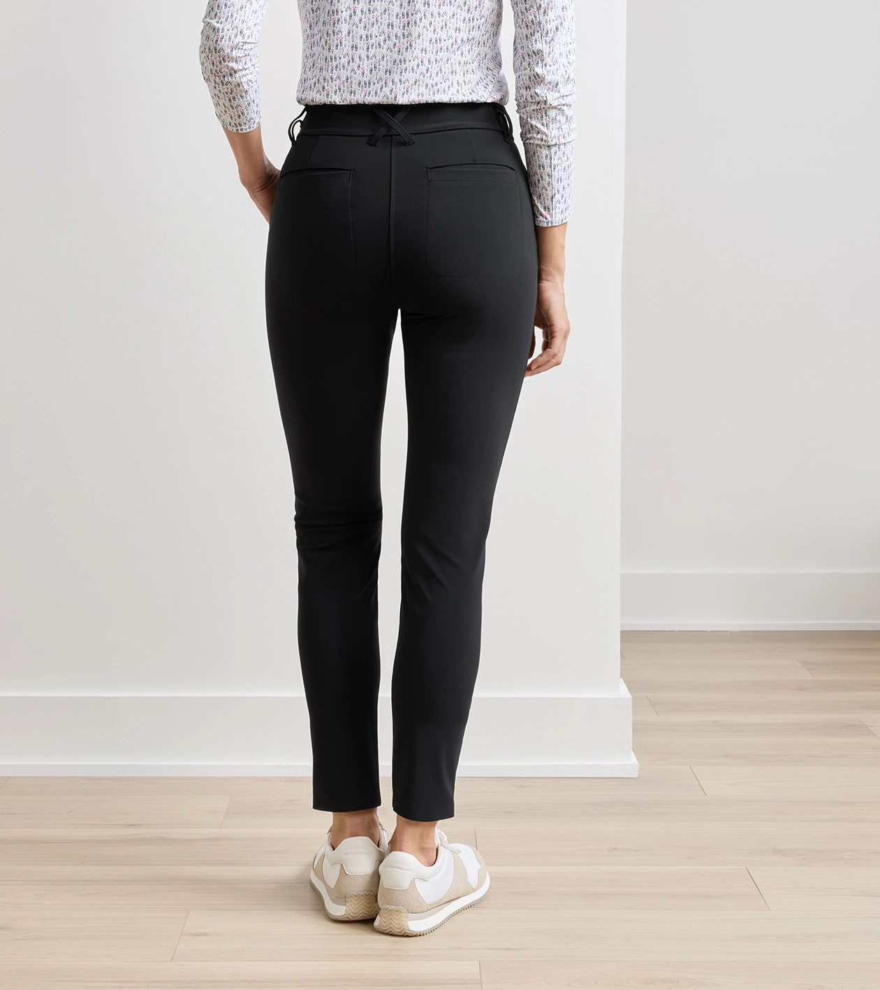 Bingham High Stretch Bonded Ankle Pant in Black - Alternate Image 2