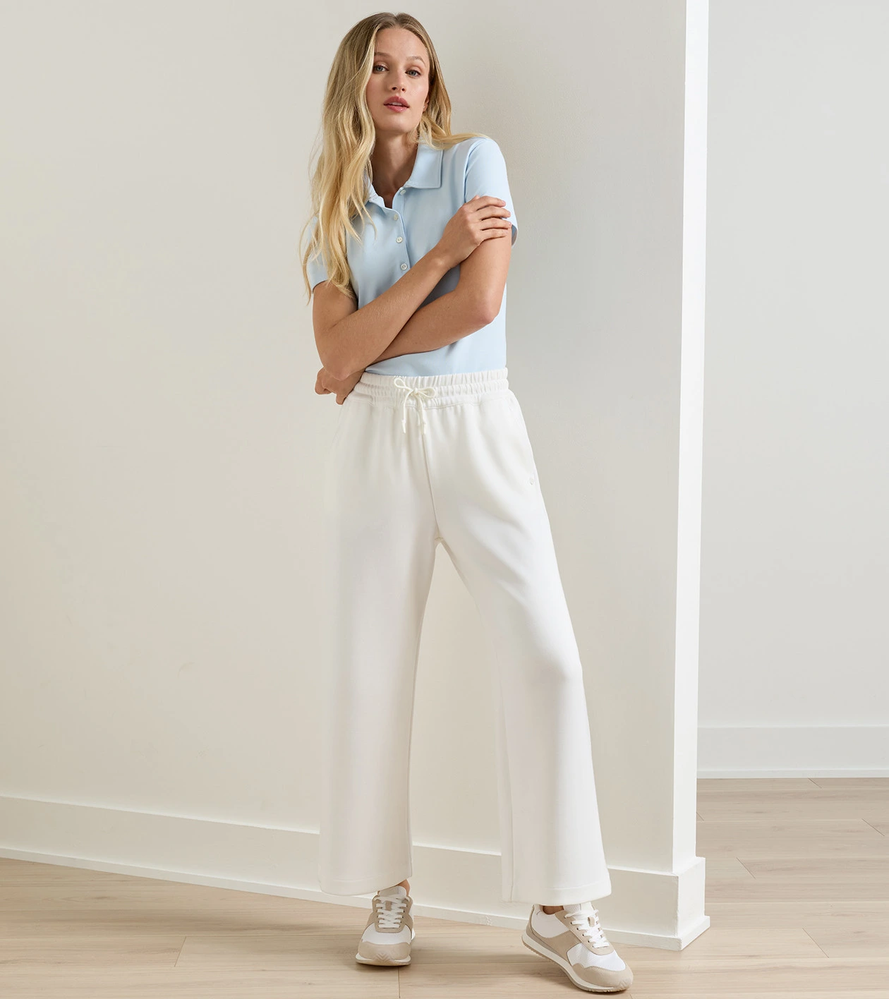 Flora Knit Cropped Pant in SOFT WHITE - Alternate Image 3