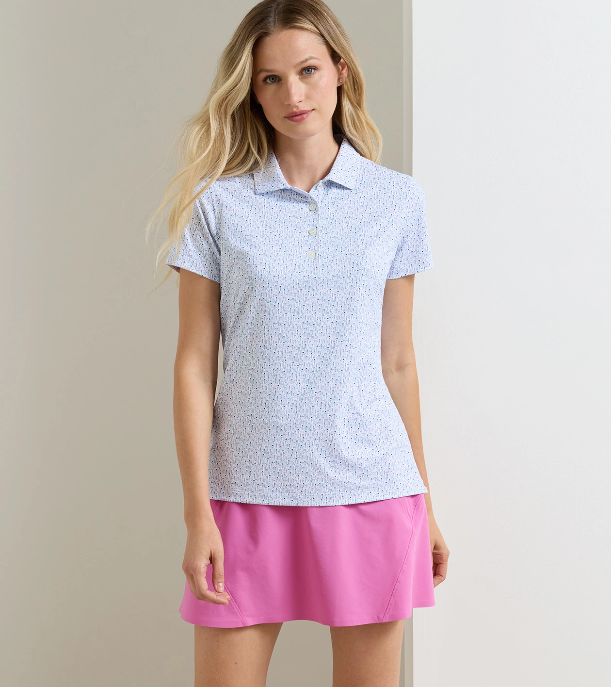 Fairway Frills Short Sleeve Jersey Polo in Multi - Alternate Image 1