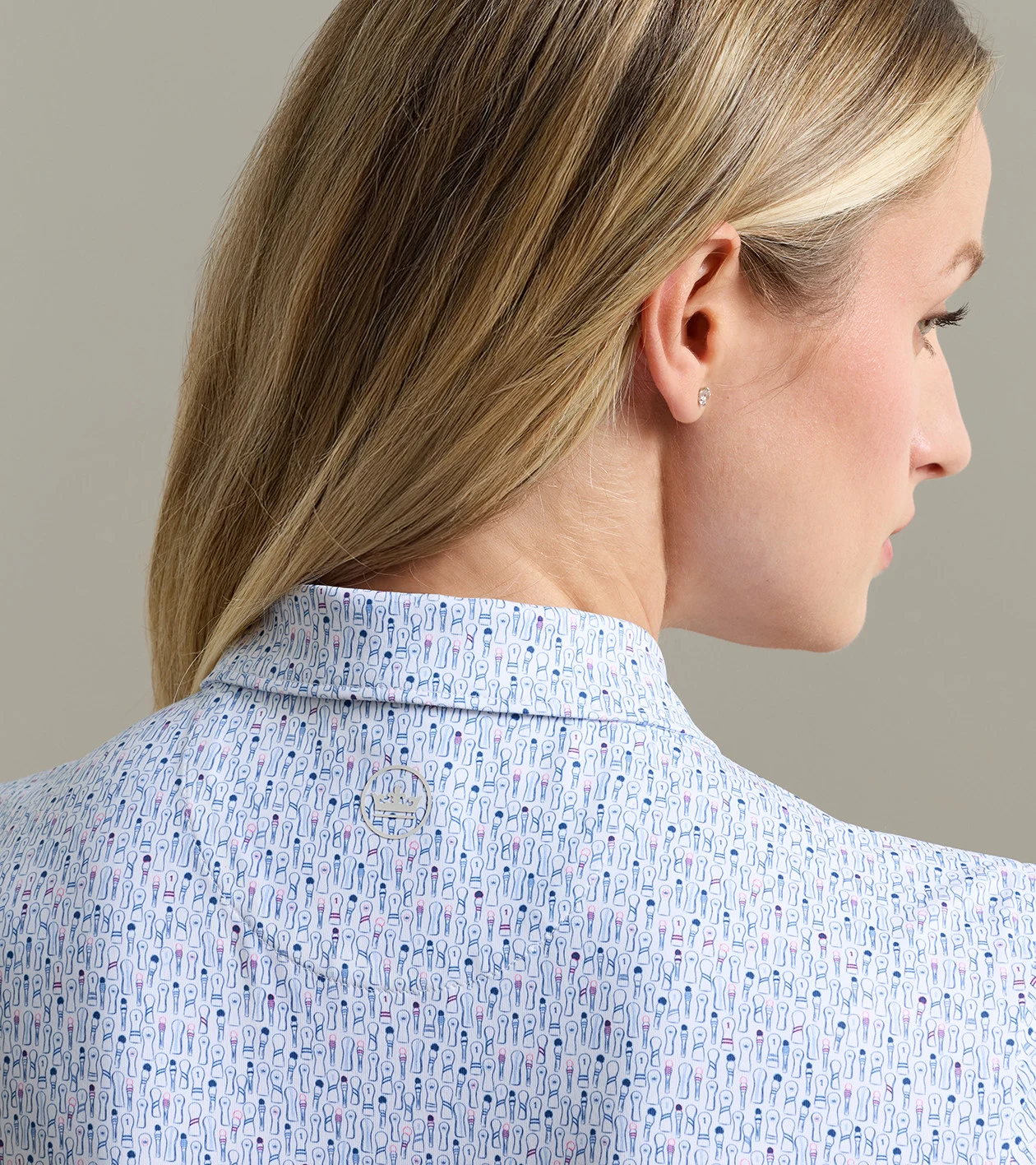 Fairway Frills Short Sleeve Jersey Polo in Multi - Alternate Image 3
