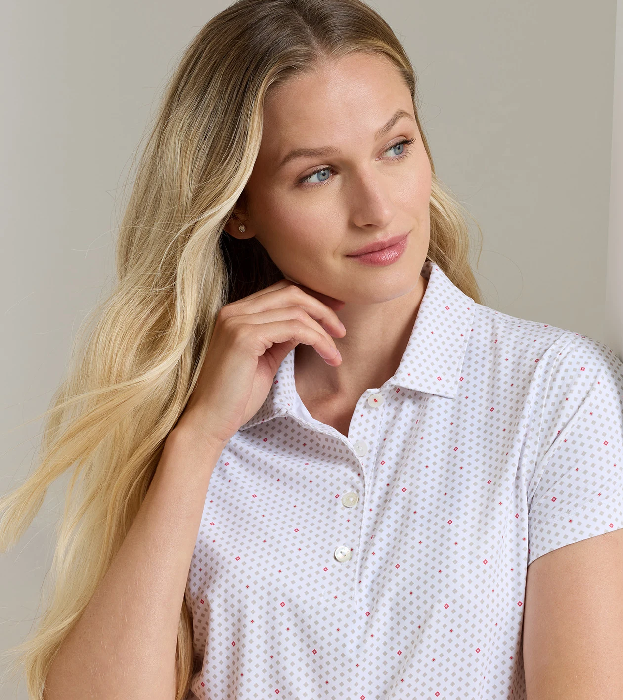 Diamond In The Rough Short Sleeve Jersey Polo in White - Alternate Image 4
