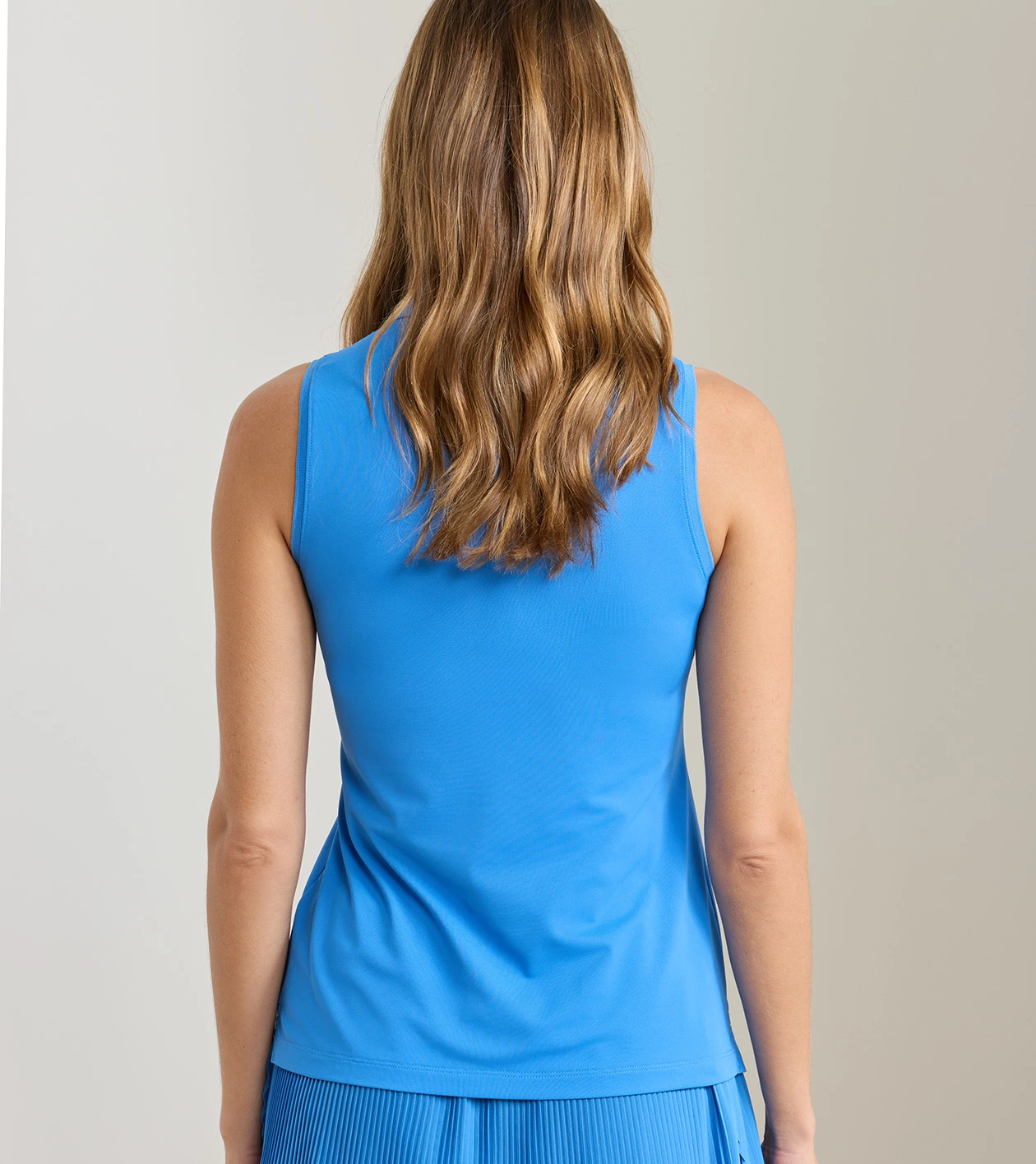 Women's Banded Sport Mesh Sleeveless Button Polo in BLUE STARLING - Alternate Image 2