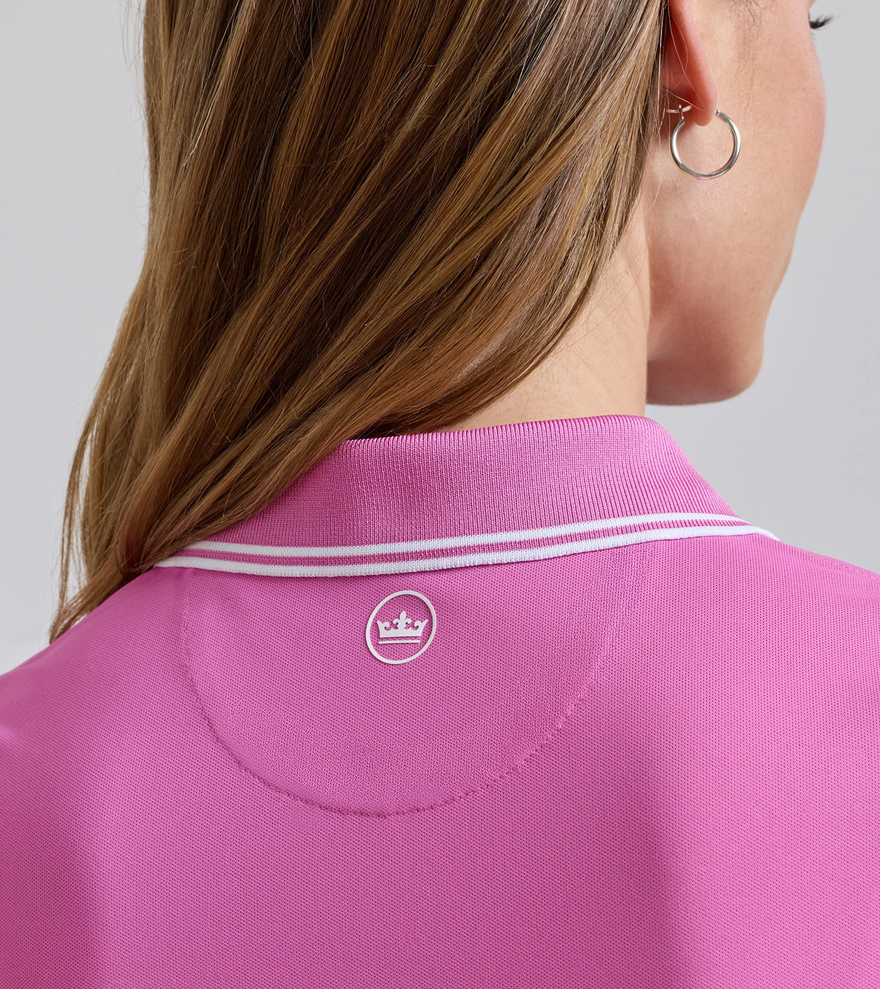 Canterbury Tipped Sport Mesh Short Sleeve Polo in PEONY/WHITE - Alternate Image 3