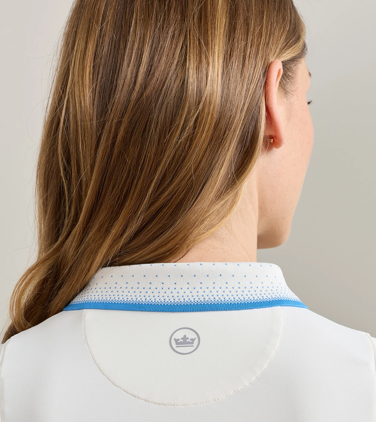 Chrissie Sleeveless Zip Polo in IVORY/BLUE STARLING - Alternate Image 3