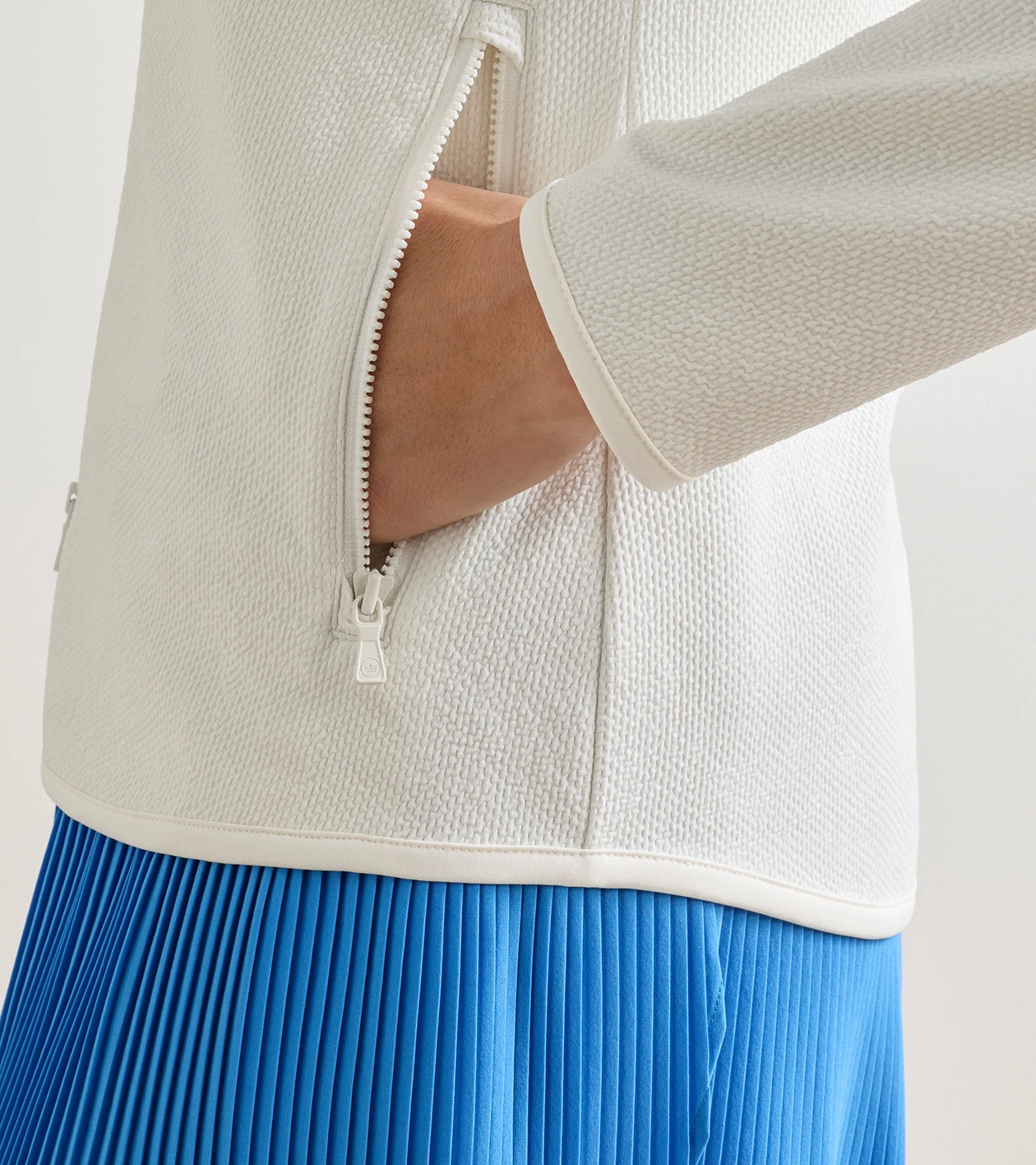 Lumi-Knit Lite Performance Full Zip in SOFT WHITE - Alternate Image 3