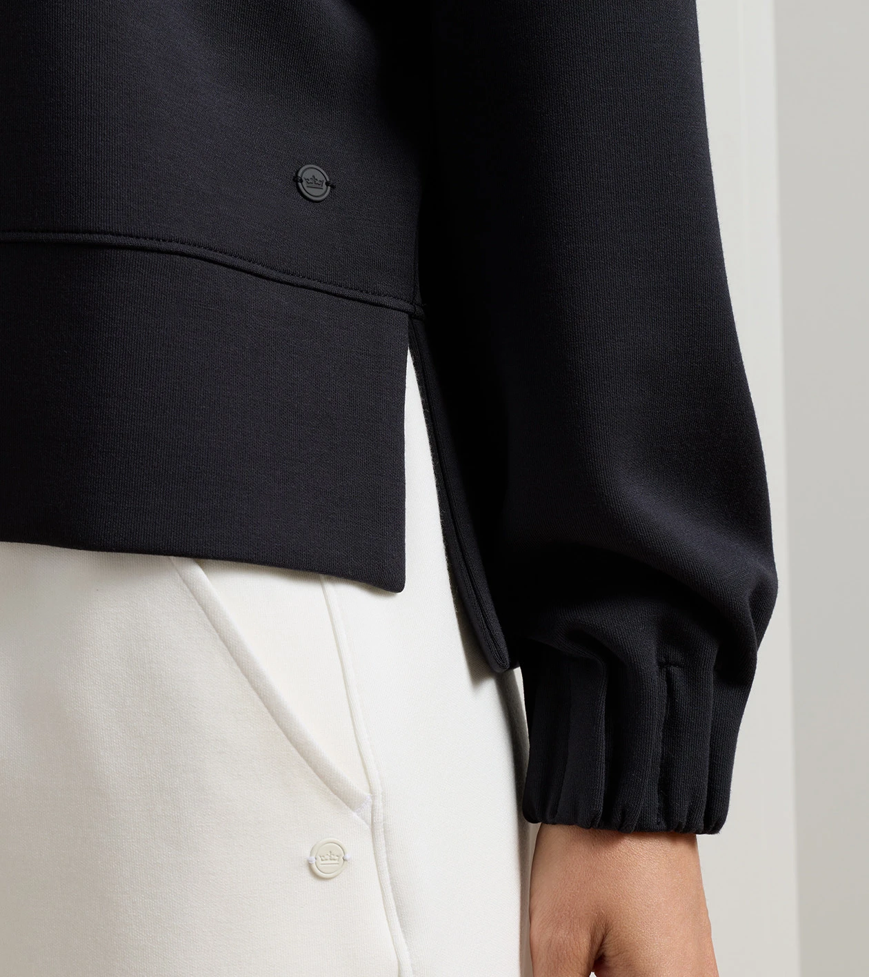 Flora Knit Half-Zip Pullover in Black - Alternate Image 3