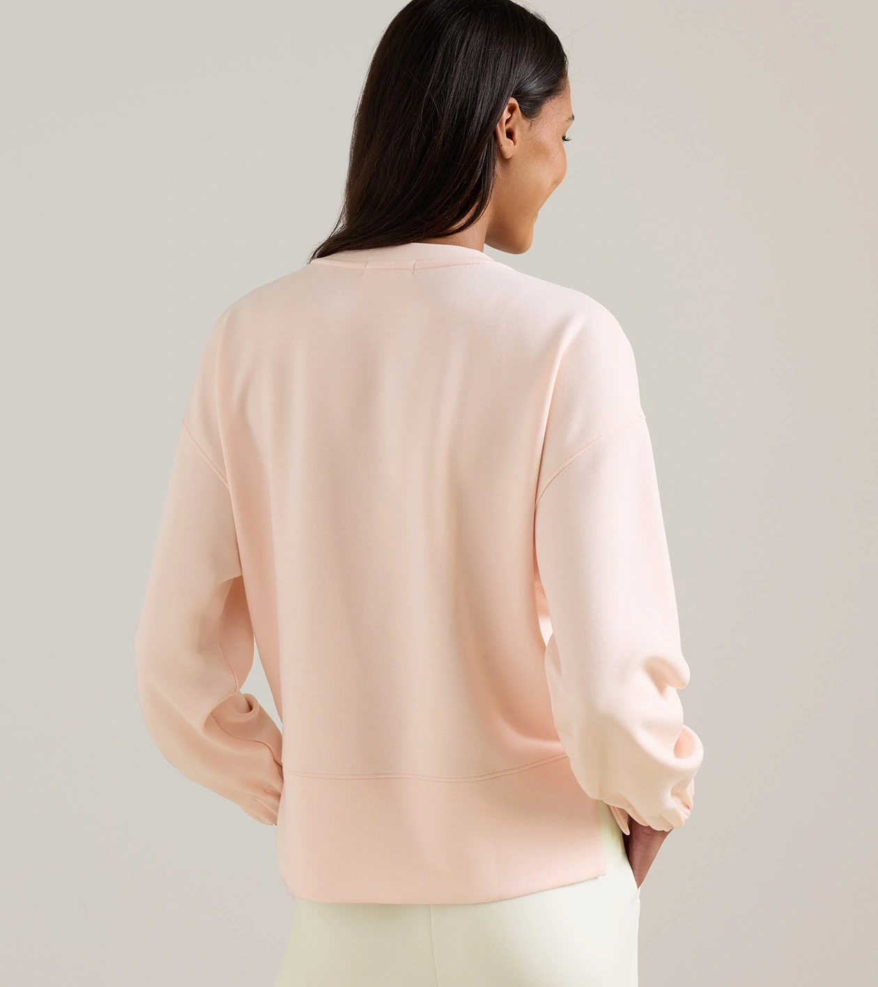 Flora Knit M&eacute;lange Crewneck in PINK STONE - Alternate Image 2