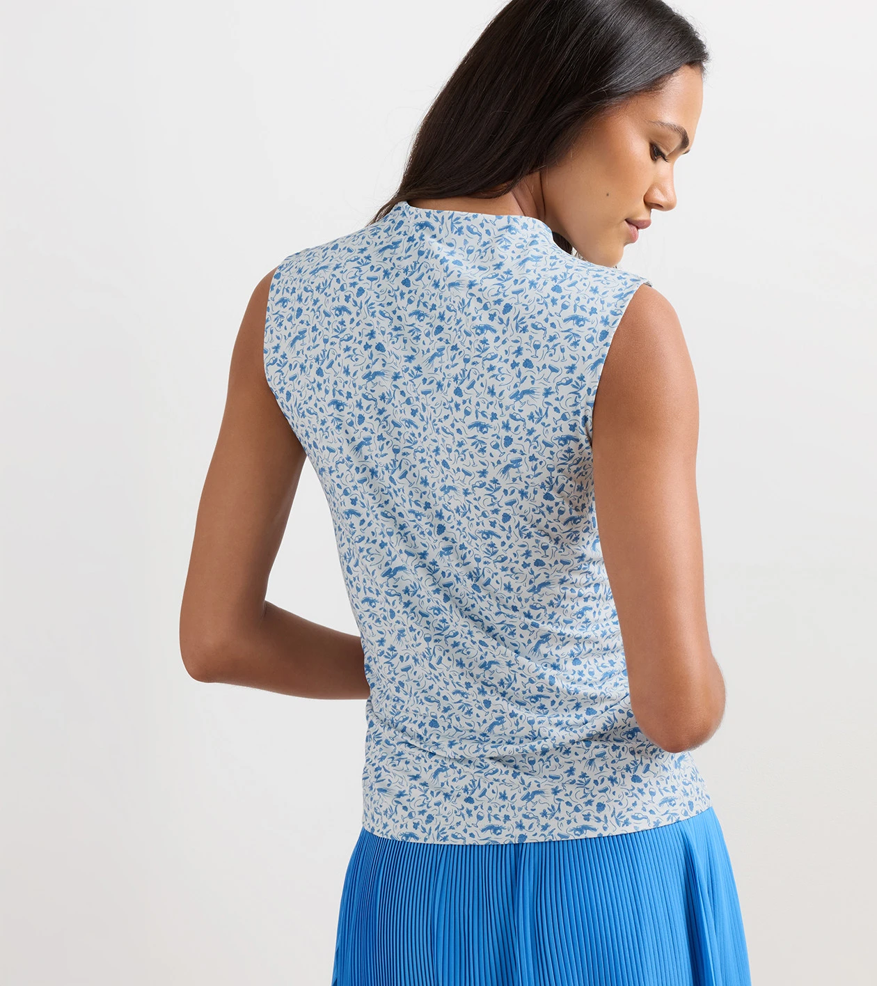 Rachel Vino Flora Ruched Sleeveless Top in BLUE STARLING - Alternate Image 2