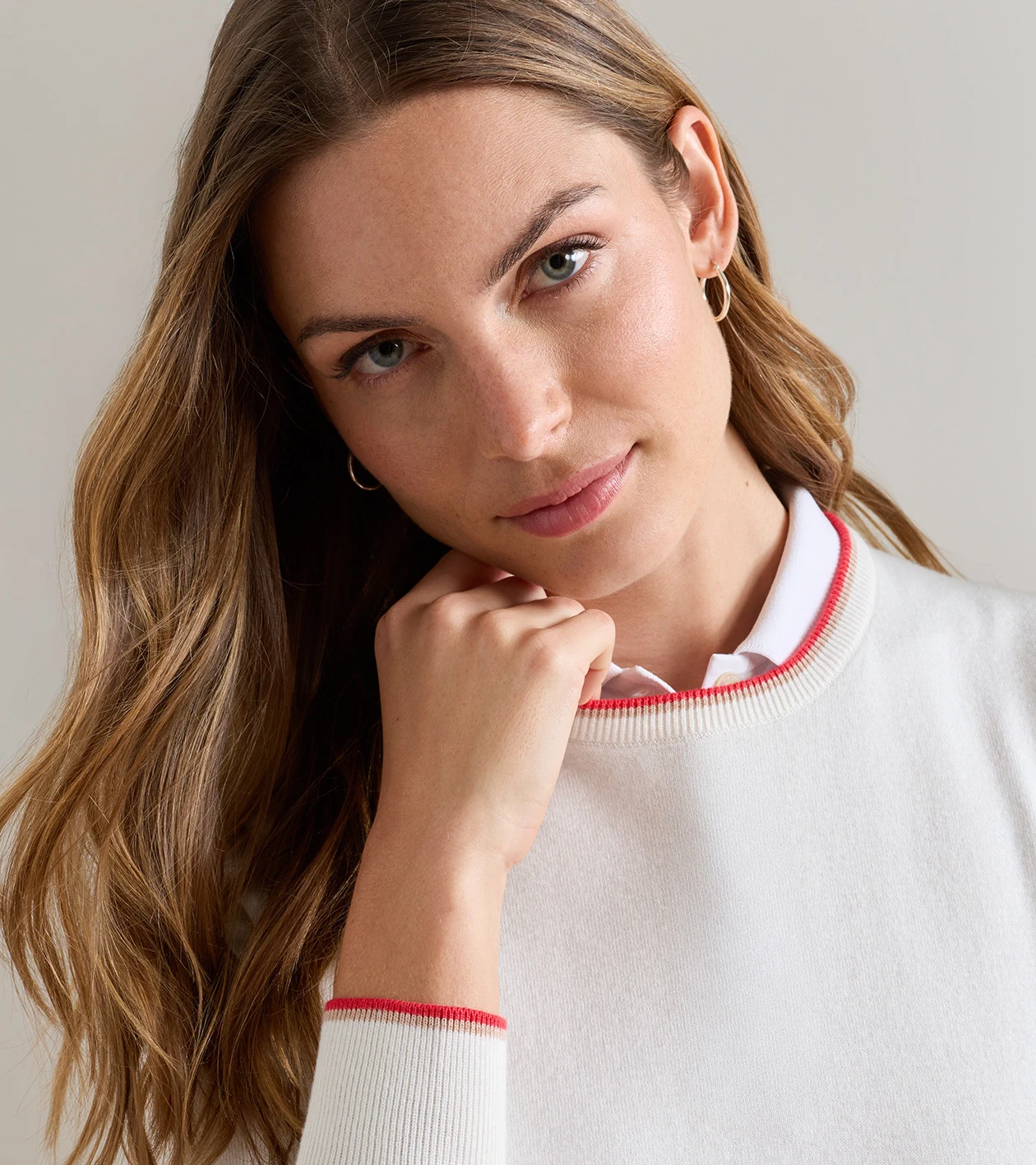 Coolspun Lite Cotton Crewneck in White - Alternate Image 3