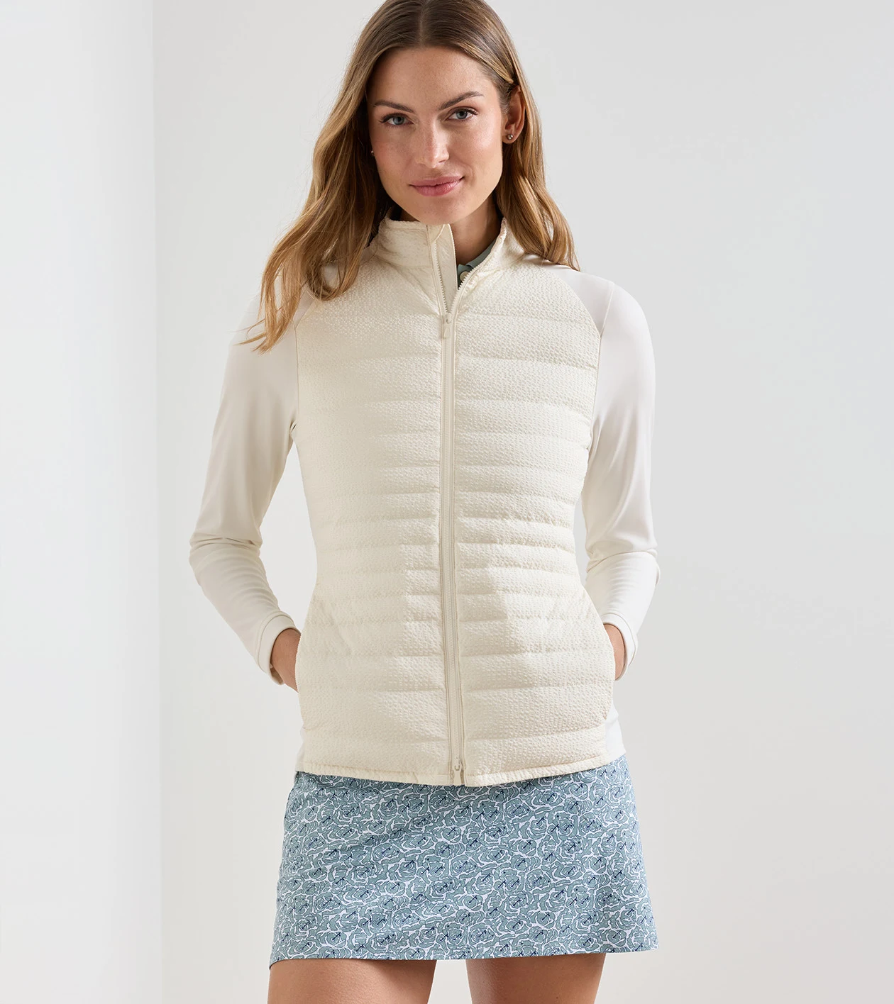 Merge Seersucker Hybrid Jacket in Ivory - Alternate Image 4