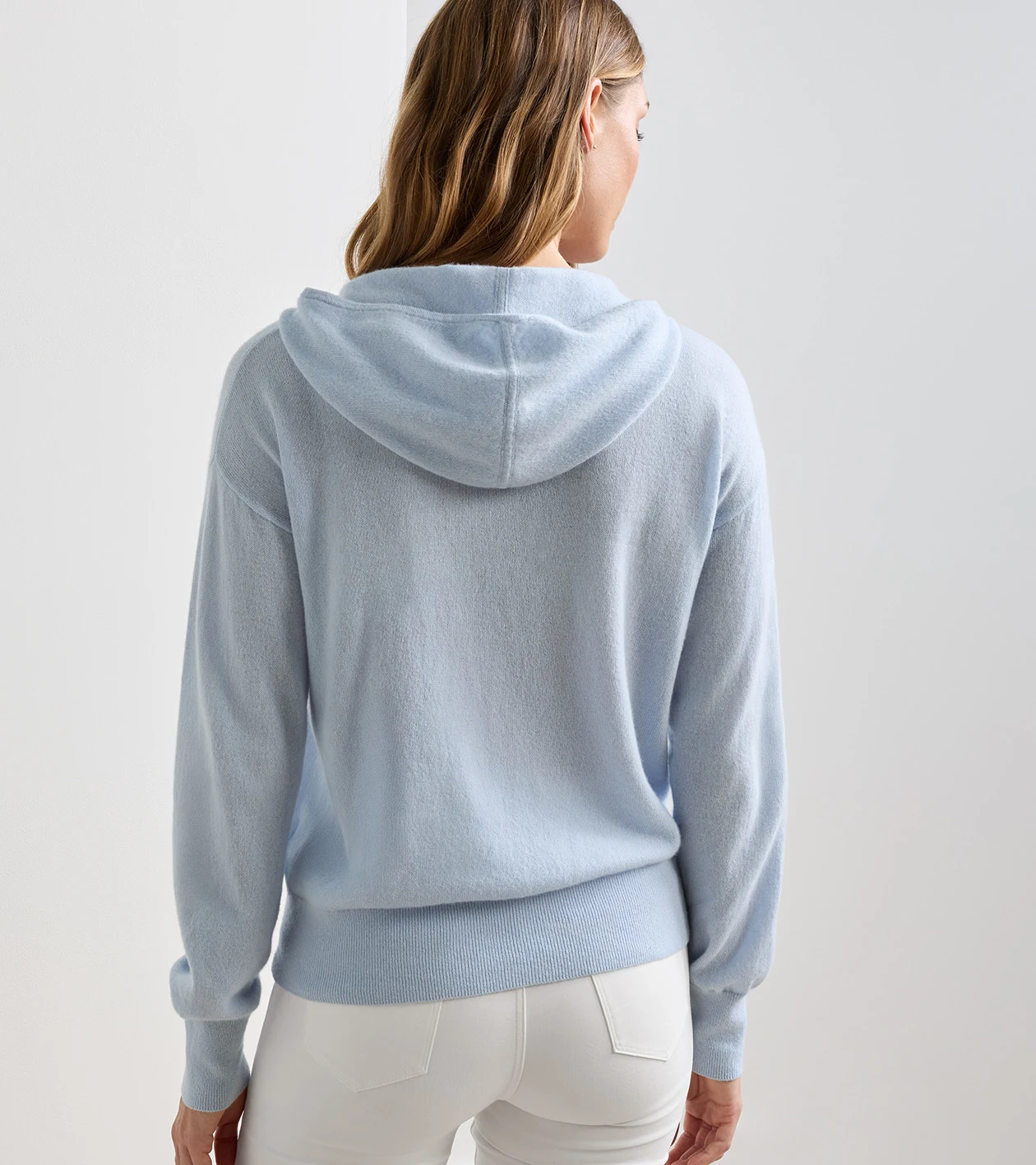 Summer Cashmere Hoodie in BLUE BRISK - Alternate Image 2