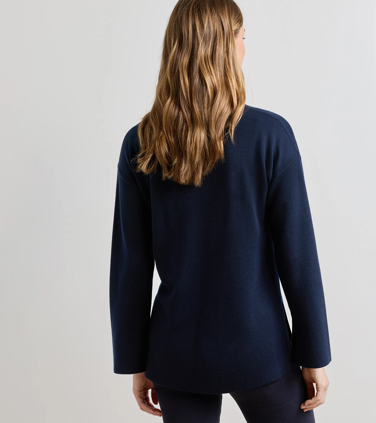 Mirage Interlock Popover Sweater in Navy - Alternate Image 2