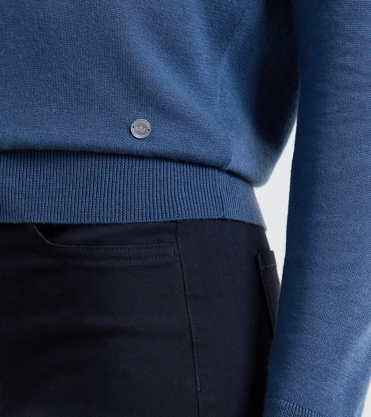 Mirage V-Neck Sweater in Windsor Blue - Alternate Image 3