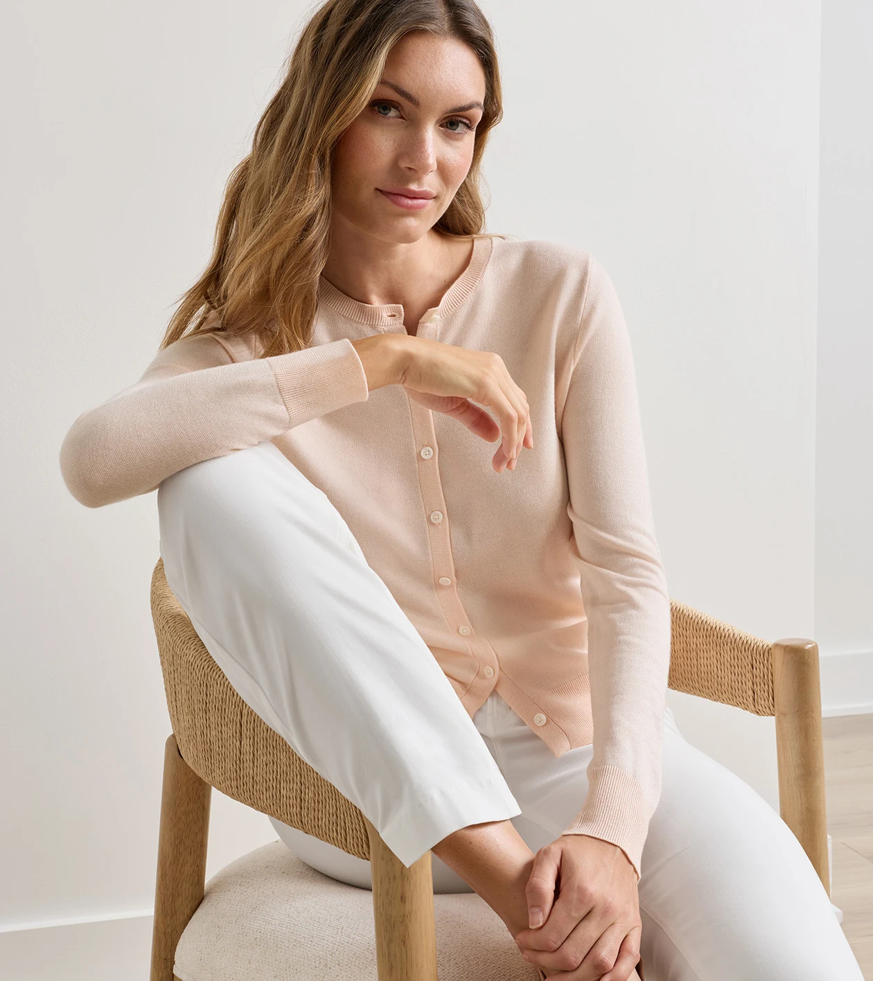 Mirage Cardigan Sweater in PINK STONE - Alternate Image 1