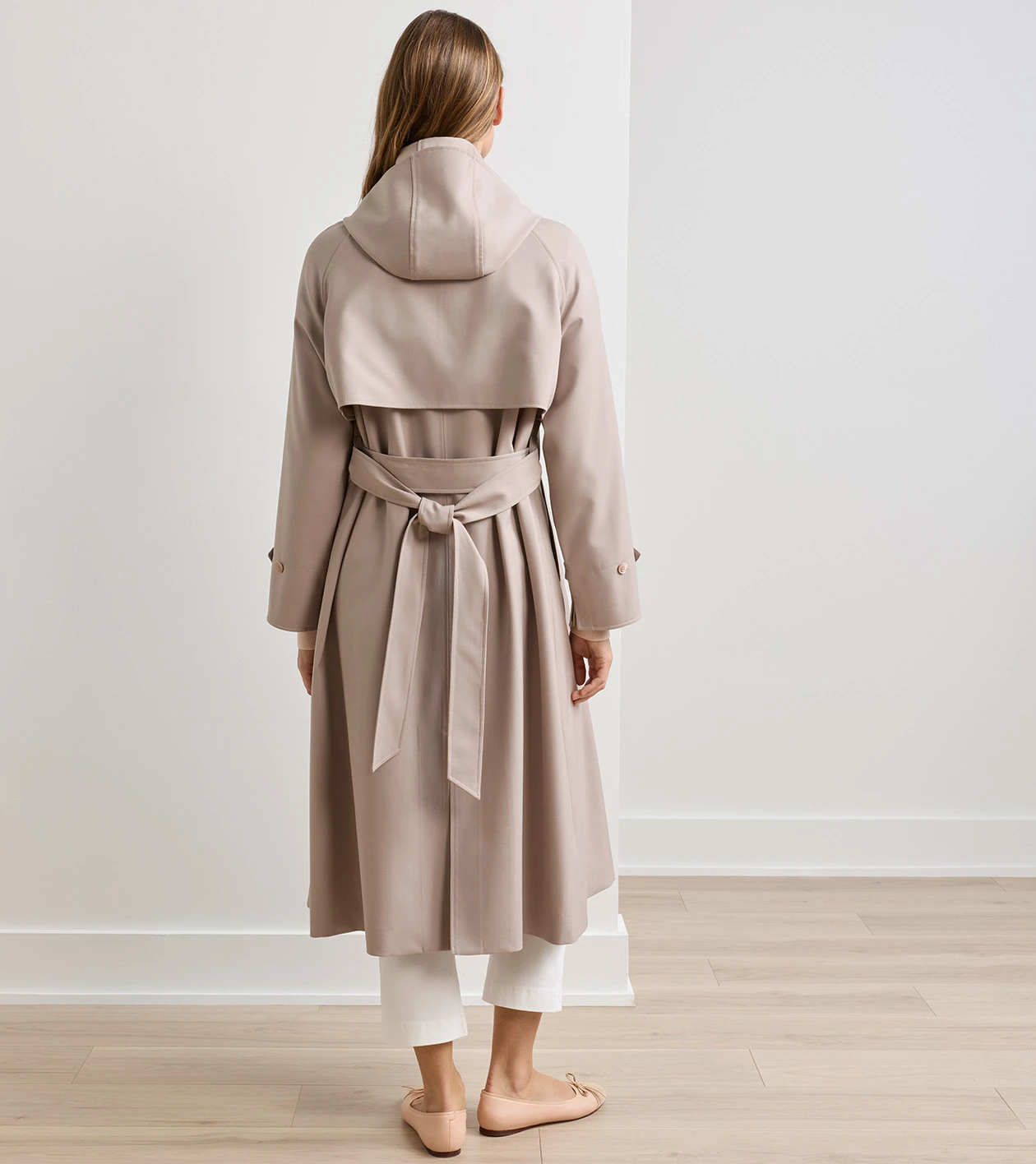 Brigitte Stretch Twill Trench Coat in LIGHT TERRACE FOG - Alternate Image 2