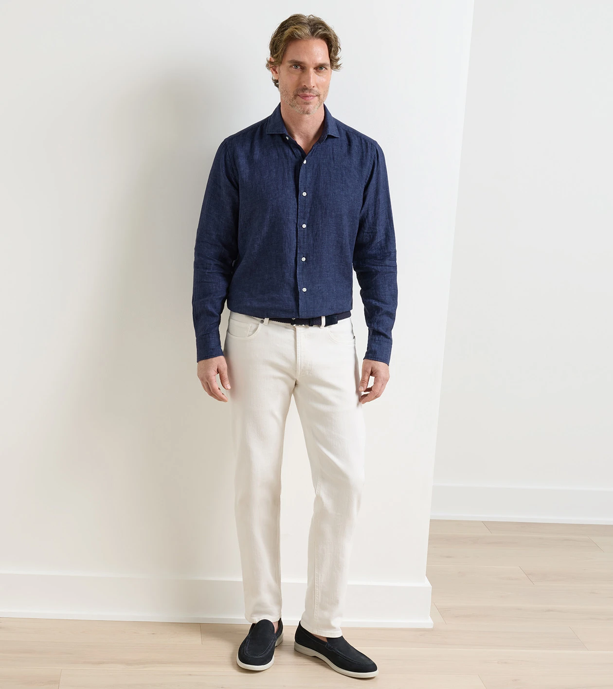 Crafted Woven Belt in Navy - Alternate Image 2