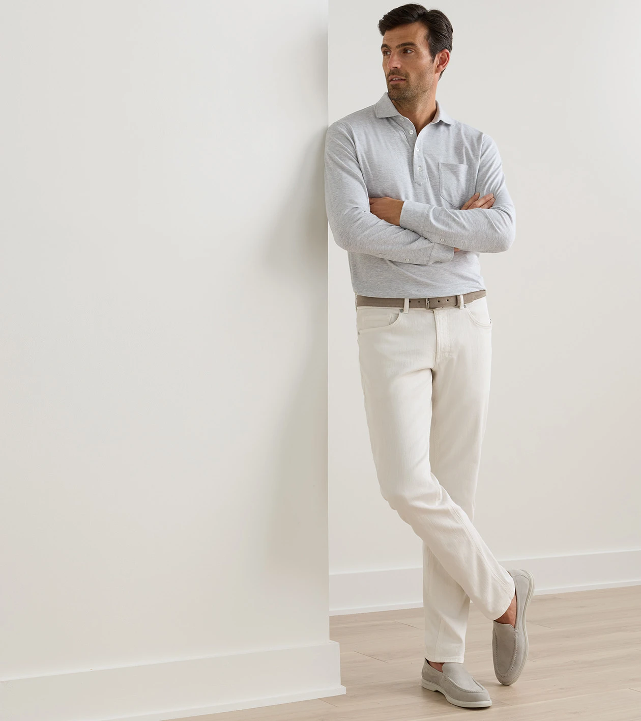 Excursionist Suede Belt in Pearl Grey - Alternate Image 2