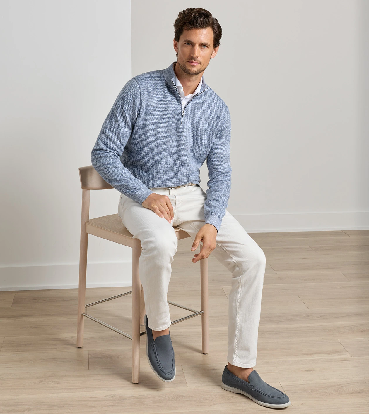 Excursionist Nubuck Venetian Loafer in BLUE PEARL - Alternate Image 2