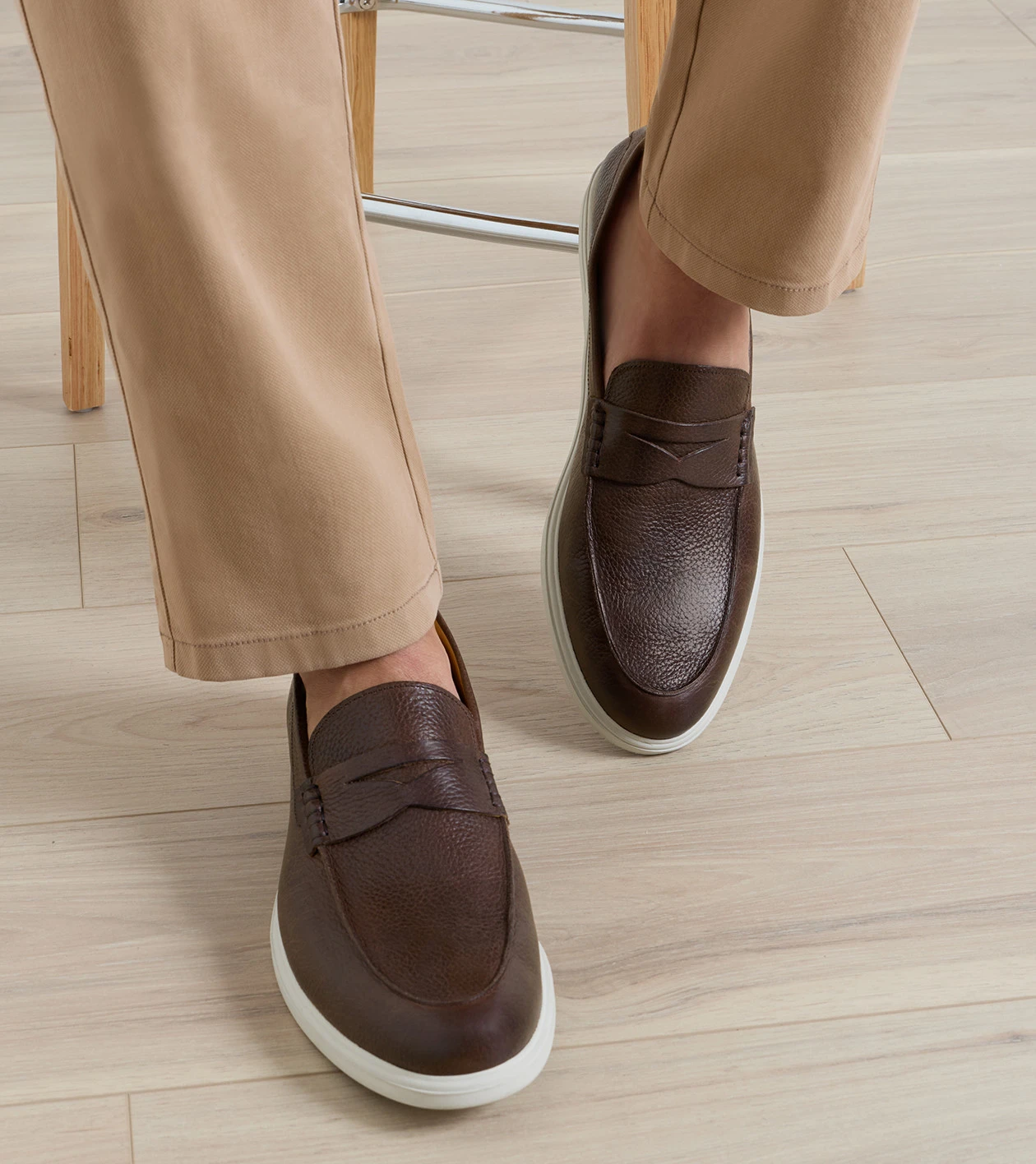 Excursionist Pebble Grain Penny Loafer in Chocolate - Alternate Image 1