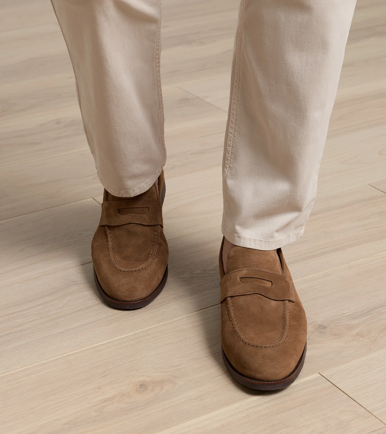 Madison Suede Penny Loafer in Chestnut - Alternate Image 1