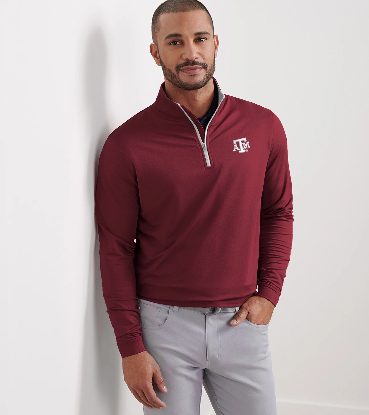 Texas A&M Perth Performance Quarter-Zip in Maroon3 - Alternate Image 1