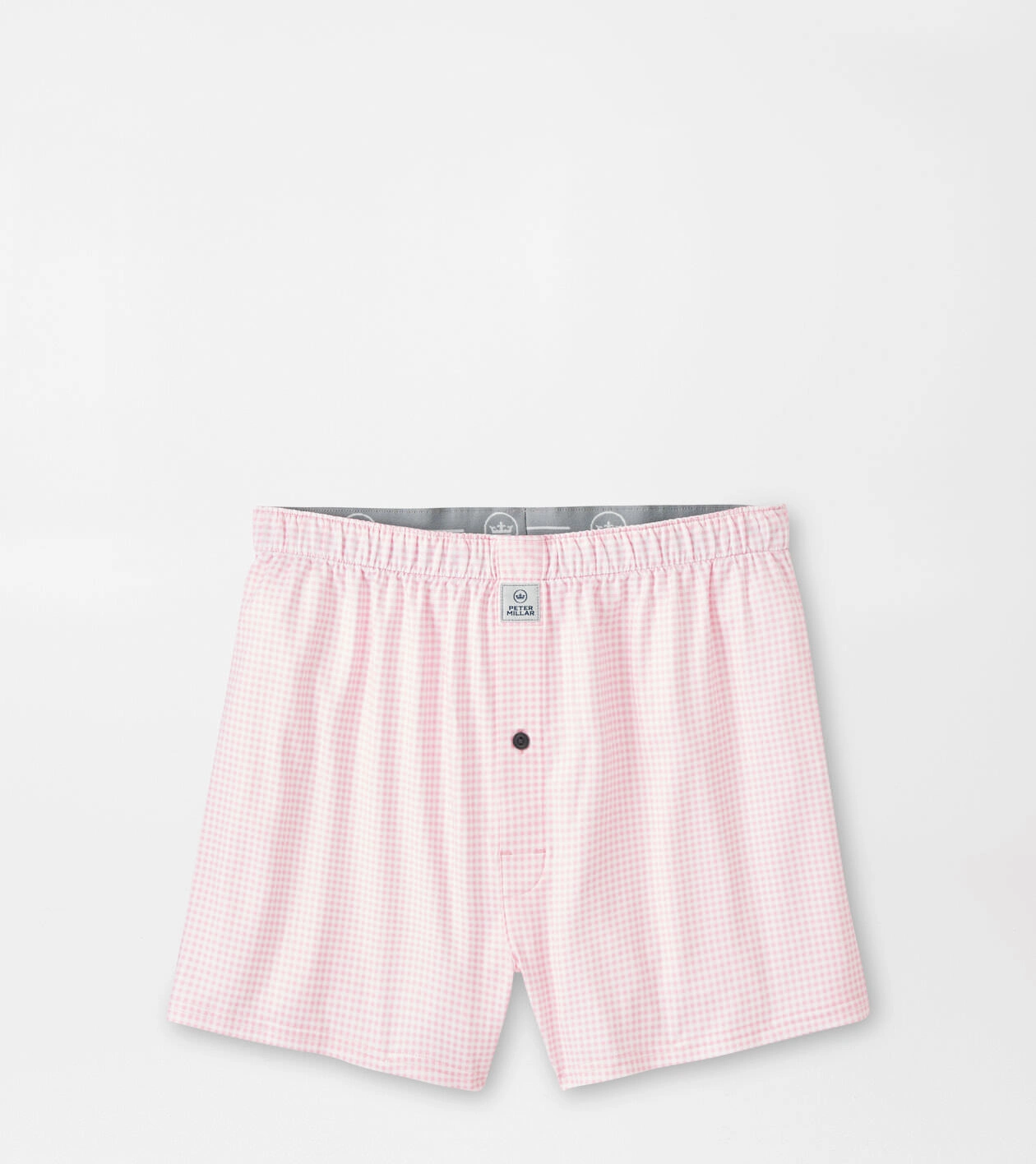 Nebraska Printed Gingham Check Stretch Jersey Boxer