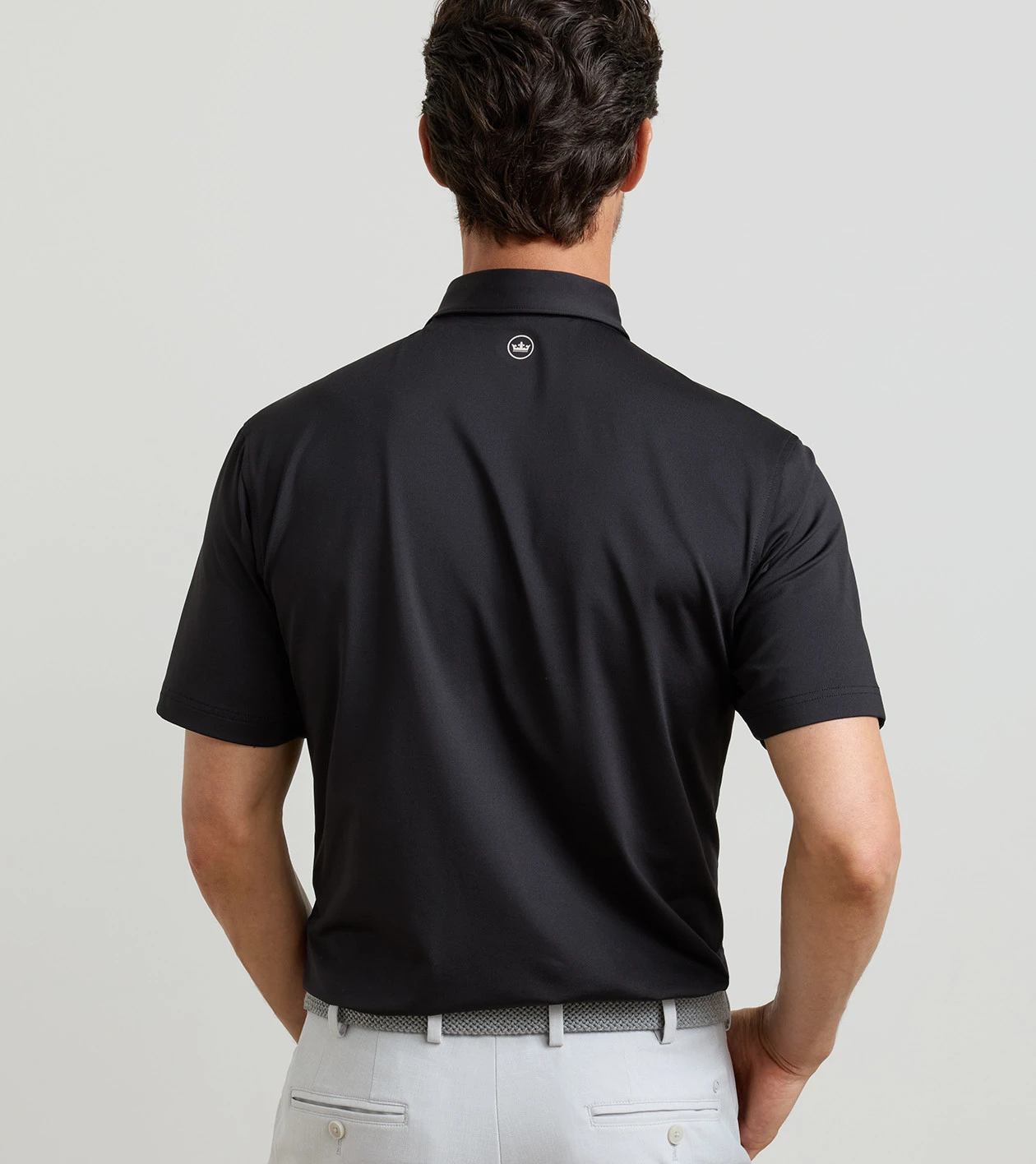 Solid Performance Jersey Polo in Black - Alternate Image 2