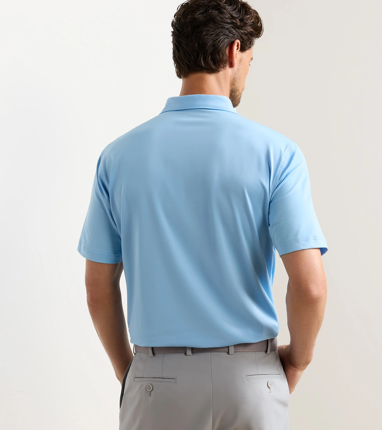Solid Performance Jersey Polo in Cottage Blue - Alternate Image 2