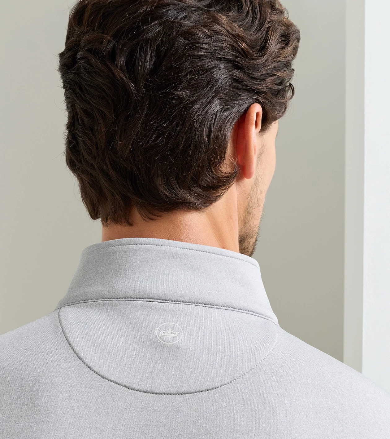 Perth M&eacute;lange Performance Quarter-Zip in Gale Grey - Alternate Image 3