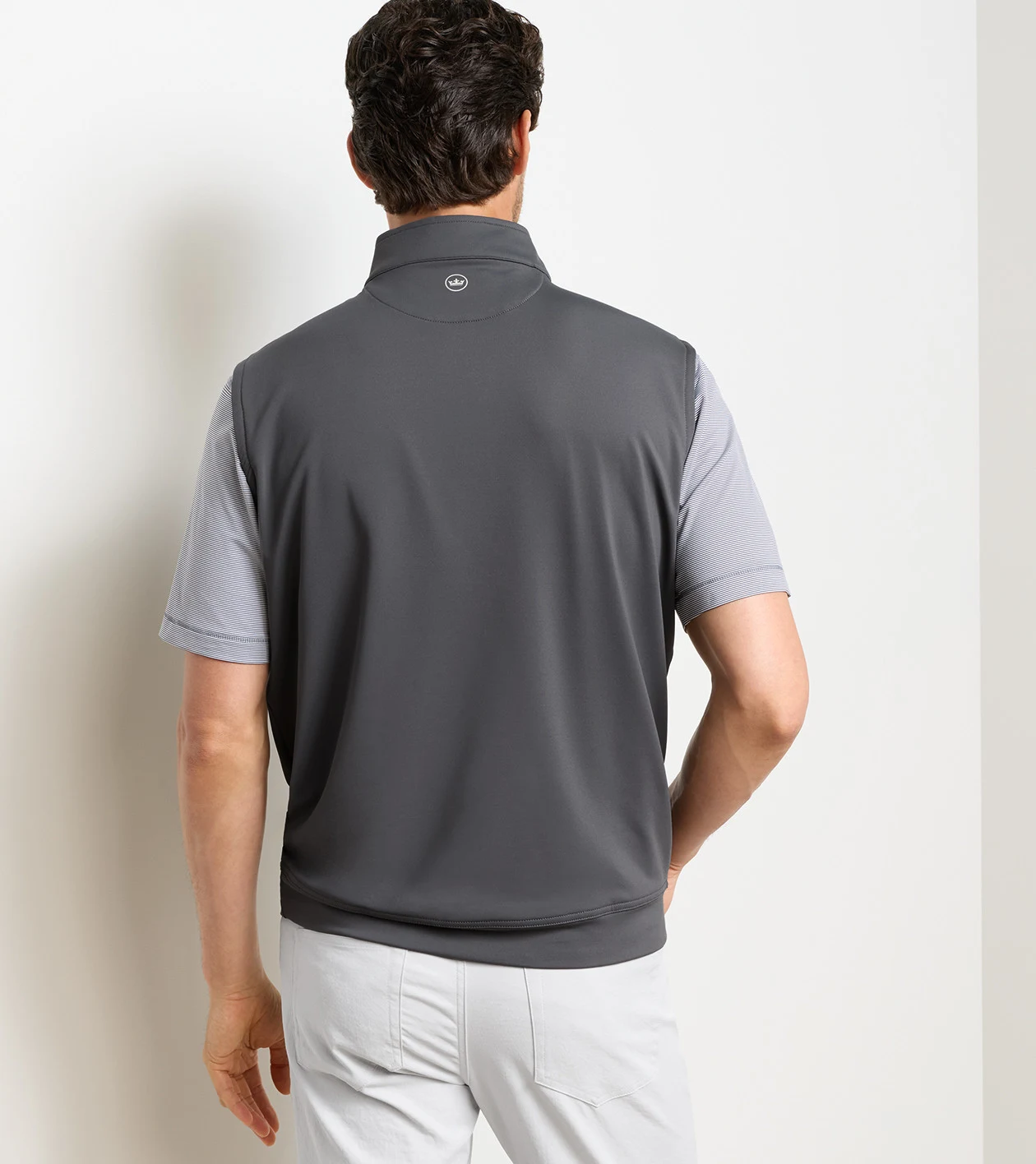 Galway Stretch Loop Terry Quarter-Zip Vest in Iron - Alternate Image 2