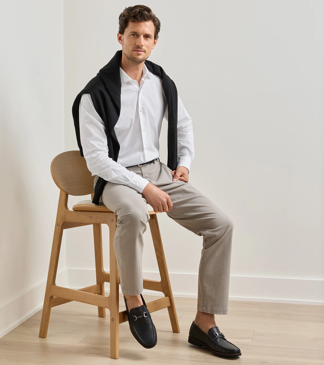 Leather Bit Loafer in Black - Alternate Image 2